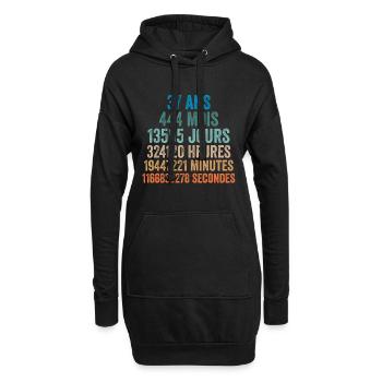 37 Ans Anniversaire - cadeau d'anniversaire - Sweat-shirt à capuche long Femme - noir - Devant