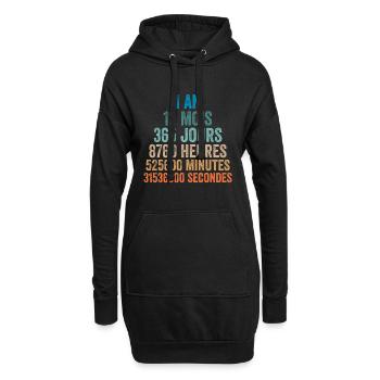 1 An Anniversaire - cadeau d'anniversaire - Sweat-shirt à capuche long Femme - noir - Devant