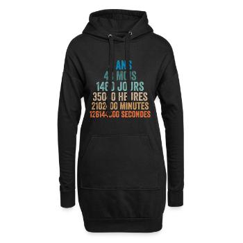 4 Ans Anniversaire - cadeau d'anniversaire - Sweat-shirt à capuche long Femme - noir - Devant