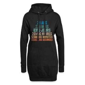 23 Ans Anniversaire - cadeau d'anniversaire - Sweat-shirt à capuche long Femme - noir - Devant