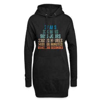 27 Ans Anniversaire - cadeau d'anniversaire - Sweat-shirt à capuche long Femme - noir - Devant