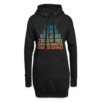 24 Ans Anniversaire - cadeau d'anniversaire - Sweat-shirt à capuche long Femme - noir - Devant