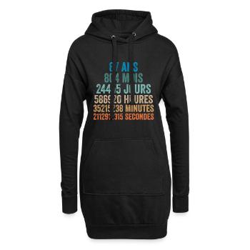 67 Ans Anniversaire - cadeau d'anniversaire - Sweat-shirt à capuche long Femme - noir - Devant