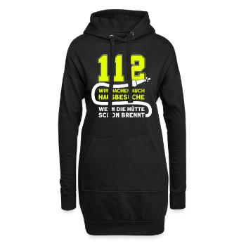 Feuerwehr Feuerwehrmann Feuerwehrleute FFW BFW - Hoodie-Kleid - Schwarz - Vorne