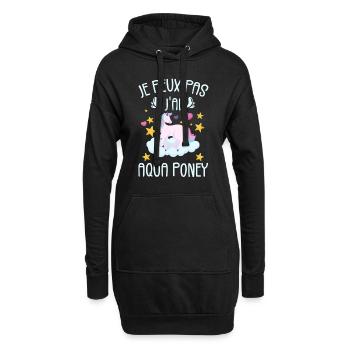 Je Peux Pas J'ai Aqua Poney - Sweat-shirt à capuche long Femme - noir - Devant