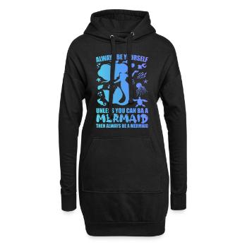 Meerjungfrau - Meerjungfrau - Meerjungfrauen-Trupp - Hoodie-Kleid - Schwarz - Vorne