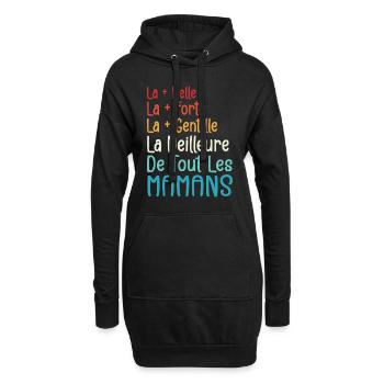 La Meilleure de Toutes Les Mamans | Maman Cadeau - Sweat-shirt à capuche long Femme - noir - Devant