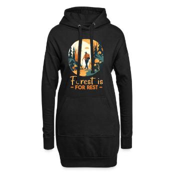 Waldcamping Urlaub in den Bergen - Hoodie-Kleid - Schwarz - Vorne