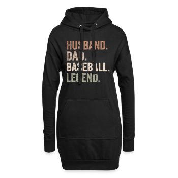 Ehemann Papa Baseball-Legende Lustiger Baseball-Vater - Hoodie-Kleid - Schwarz - Vorne