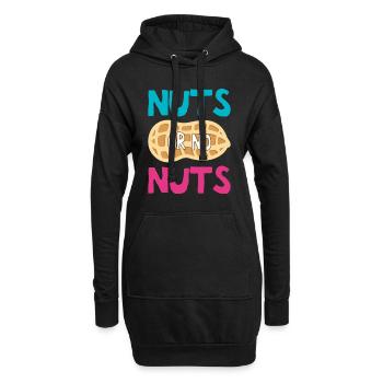 Nüsse oder keine Nüsse Geschlecht enthüllen Babyparty-Geschenk - Hoodie-Kleid - Schwarz - Vorne