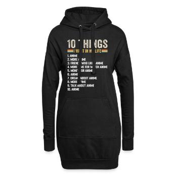 10 Things I Want In My Life Anime And More Anime - Sweat-shirt à capuche long Femme - noir - Devant