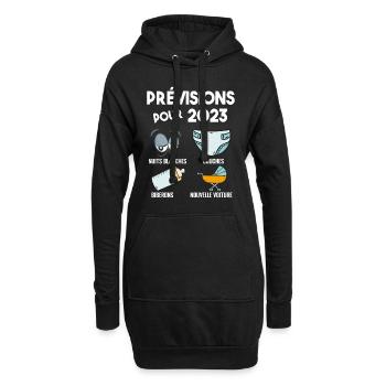 Prévisions pour 2023 Humour Futur Papa pour 2023 - Sweat-shirt à capuche long Femme - noir - Devant