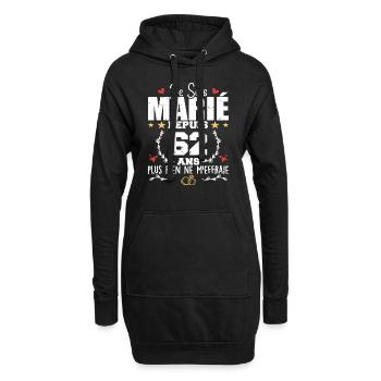 Je Suis Marié Depuis 62 Ans, Cadeau 62 Ans Mariage - Sweat-shirt à capuche long Femme - noir - Devant