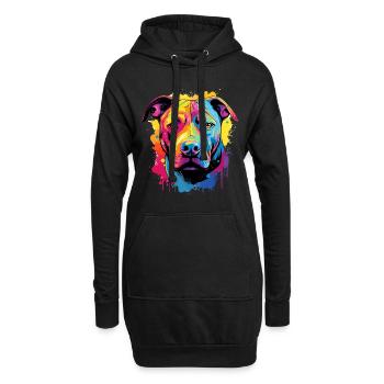 Pitbull Pittie Dog - Pop Art Pitbull Coloré - Sweat-shirt à capuche long Femme - noir - Devant