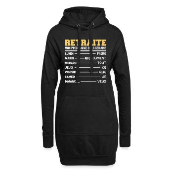 Retraite Mon Programme Humour Retraité Cadeau - Sweat-shirt à capuche long Femme - noir - Devant