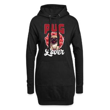 Pug Dog Breed Pet - Pug lover - Hoodie-Kleid - Schwarz - Vorne