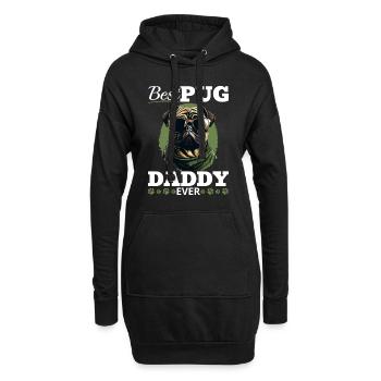 Pug Dog Breed Pet - Meilleur carlin papa de tous les temps - Sweat-shirt à capuche long Femme - noir - Devant