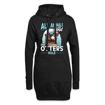 Otter Kids & Adult - Tous les animaux sont cool - Sweat-shirt à capuche long Femme - noir - Devant