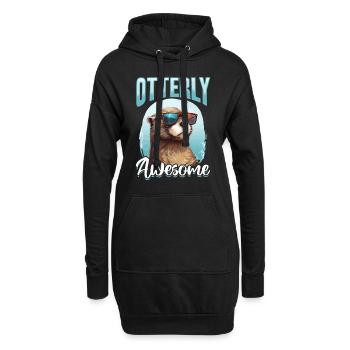 Otter Animal Kids & Adult - Otterly Awesome - Hoodie-Kleid - Schwarz - Vorne