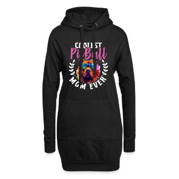 Pittie Dog Breed Pet - Coolest Pitbull Mom Ever - Hoodie-Kleid - Schwarz - Vorne