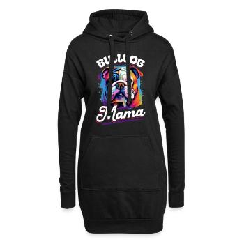 Amateur de bouledogue anglais britannique - Bulldog Mama - Sweat-shirt à capuche long Femme - noir - Devant