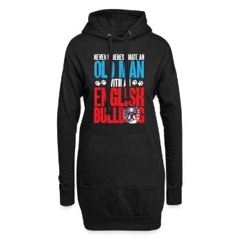 L’amateur de bouledogue anglais britannique ne sous-estime jamais - Sweat-shirt à capuche long Femme - noir - Devant