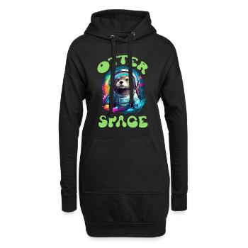 Otter Animal Kids & Adult - Otter Space - Hoodie-Kleid - Schwarz - Vorne