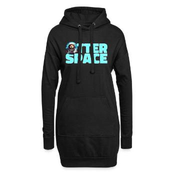 Otter Animal Kids & Adult - Otter Space - Hoodie-Kleid - Schwarz - Vorne