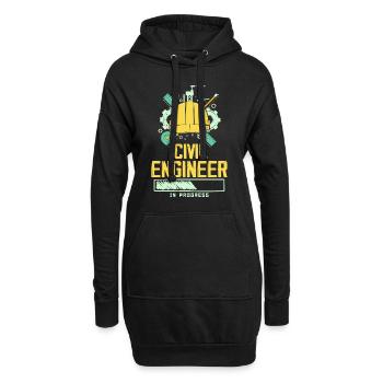 Futur métier d’ingénieur civil Génie civil - Sweat-shirt à capuche long Femme - noir - Devant
