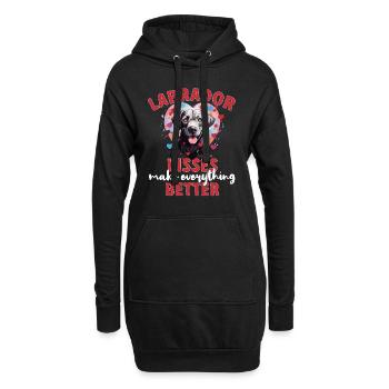 Race de chien - Les baisers du labrador rendent tout meilleur - Sweat-shirt à capuche long Femme - noir - Devant