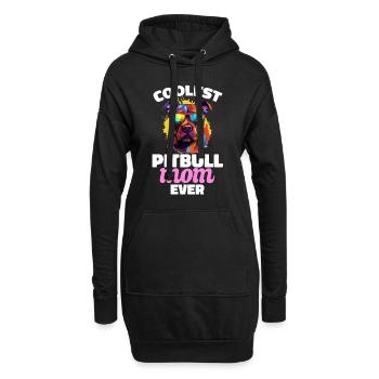 Pitbull Pittie - Coolest Pitbull Mom Ever - Hoodie-Kleid - Schwarz - Vorne