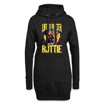 Rottweiler Dog Life Is Better With A Rottie - Hoodie-Kleid - Schwarz - Vorne