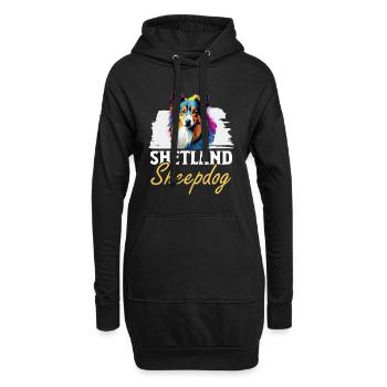 Shetland Sheepdog Dog Sheltie - shetland sheepdog - Hoodie-Kleid - Schwarz - Vorne