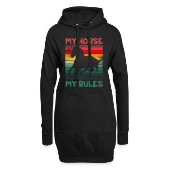 Mein Pferd, meine Regeln - Rittergeschenk - Reiter - Hoodie-Kleid - Schwarz - Vorne