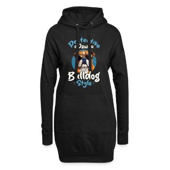 Anglais britannique Bulldog amant Paws Bulldog Style - Sweat-shirt à capuche long Femme - noir - Devant