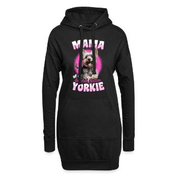 Yorkshire Terrier Dog Mama of a Spoiled Rotten - Hoodie-Kleid - Schwarz - Vorne