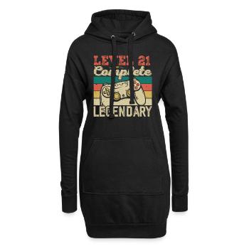 Level 21 abgeschlossen, 21 Geburtstagsgeschenk - Hoodie-Kleid - Schwarz - Vorne