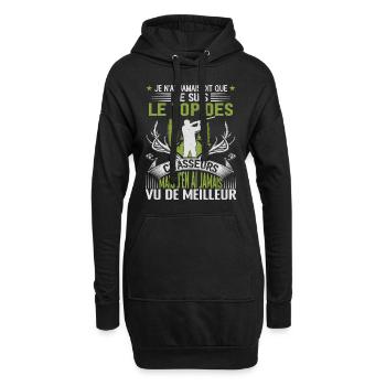 Chasse Pour Homme Cerf Cadeau Chasse Hommes - Sweat-shirt à capuche long Femme - noir - Devant