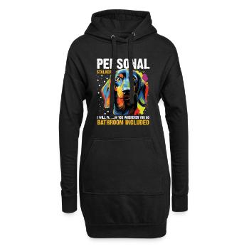 Dachshund wiener sausage dog Personal stalker - Hoodie-Kleid - Schwarz - Vorne
