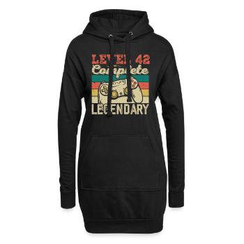 Niveau 42 Complete, Cadeau D'anniversaire 42 Ans - Sweat-shirt à capuche long Femme - noir - Devant