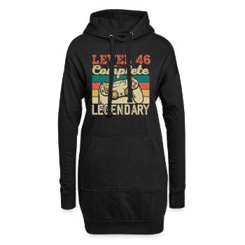 Stufe 46 abgeschlossen, 46 Geburtstagsgeschenk - Hoodie-Kleid - Schwarz - Vorne