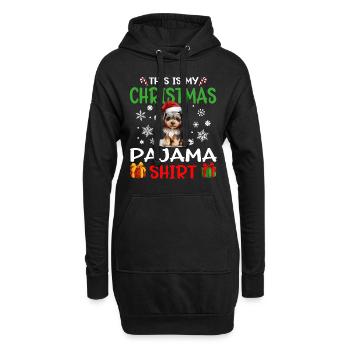 Yorkshire Terrier Yorkie Dog Christmas Pajama - Hoodie-Kleid - Schwarz - Vorne