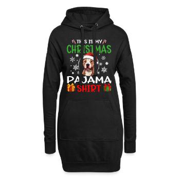 Pitbull Terrier Pittie Dog Christmas Pajama - Hoodie-Kleid - Schwarz - Vorne