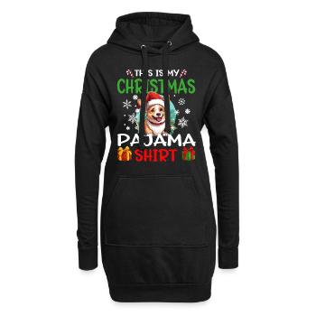 Welsh Corgi Pembroke Dog Christmas Pajama - Hoodie-Kleid - Schwarz - Vorne