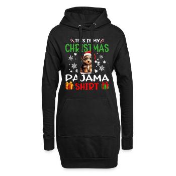 Yorkshire Terrier Yorkie Dog Christmas Pajama - Hoodie-Kleid - Schwarz - Vorne