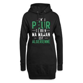 Je n'ai peur de rien ma maman est Algérienne - Sweat-shirt à capuche long Femme - noir - Devant