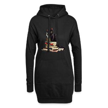 Cats Books Tea Reading - Cute Funny Graphic - Hoodie-Kleid - Schwarz - Vorne