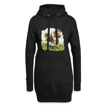 Shetland Sheepdog Sheltie Dog Breed Pet Cute - Hoodie-Kleid - Schwarz - Vorne