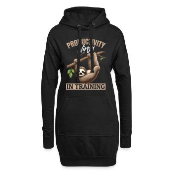Funny Lazy Sloth Productivity ninja in training - Hoodie-Kleid - Schwarz - Vorne