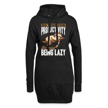 Paresseux : Pas de temps pour la productivité, trop occupé, paresseux - Sweat-shirt à capuche long Femme - noir - Devant